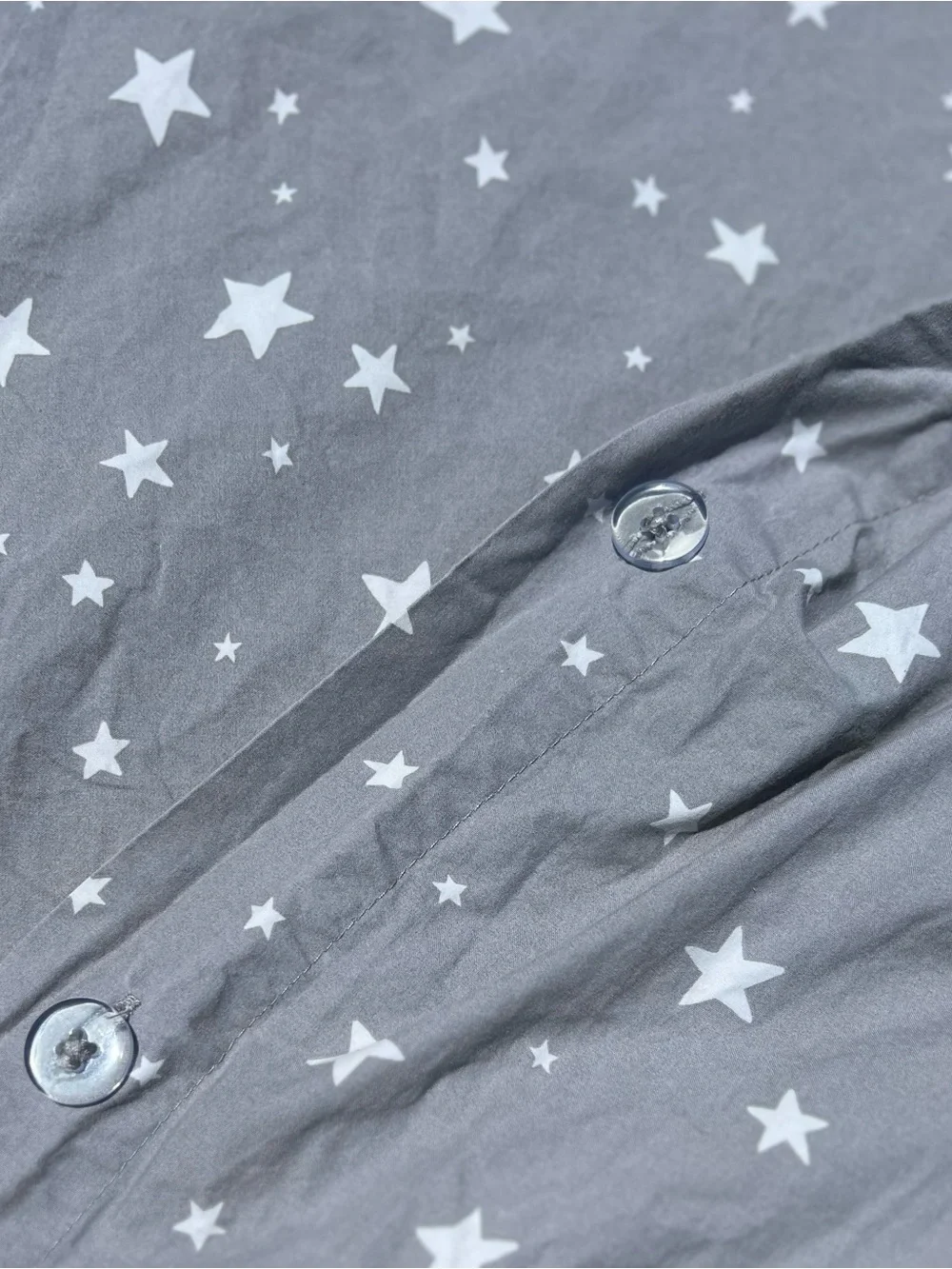 Pottery Barn Teen Gray Star Duvet Cover Full/Queen 100% Organic Cotton Stars